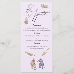 Menu Casamento Jazz Watercolor