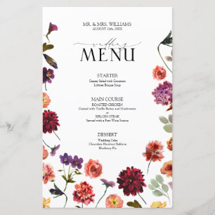 Menu Casamento Laranja Queimado do Jardim de Verão