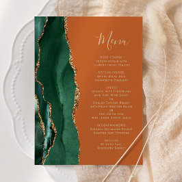 Menu Casamento Laranja Queimado por Ouro Verde Emerald
