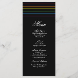 Menu Casamento LGBT de Cores do Orgulho Pinstripe