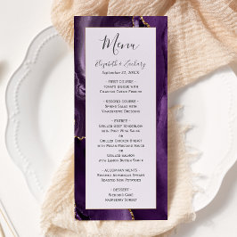 Menu Casamento Lilás Ágata Dourada Moderna