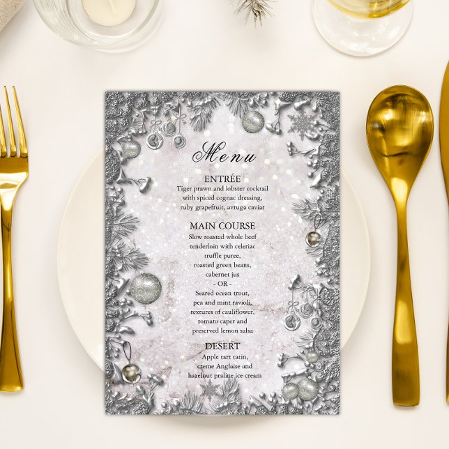 Menu Casamento Mágico da Maravilha de inverno de Natal (Criador carregado)