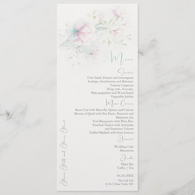 Menu Casamento Magnolia Rosa (Frente)