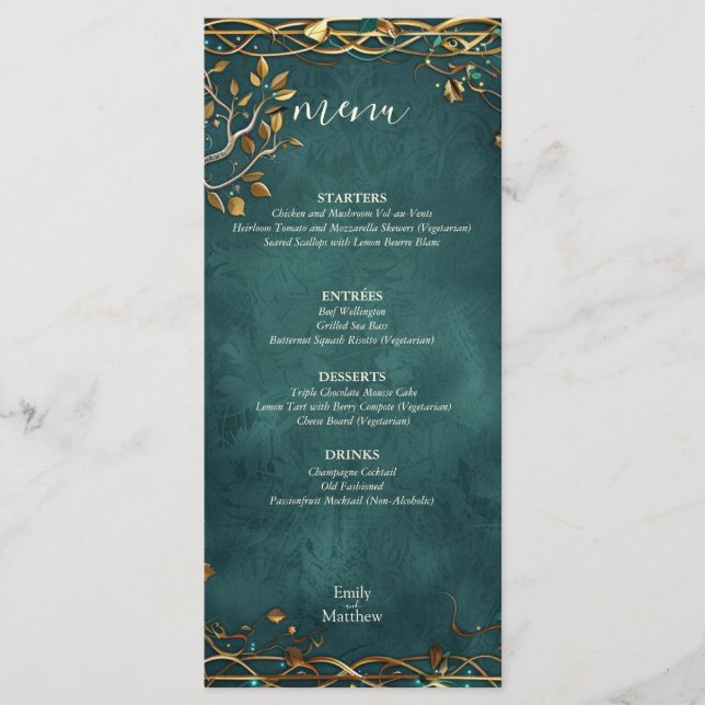 Menu Casamento Majestade da Terra Média (Frente)
