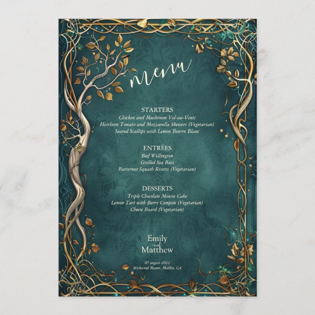 Menu Casamento Majestade da Terra Média (Frente)