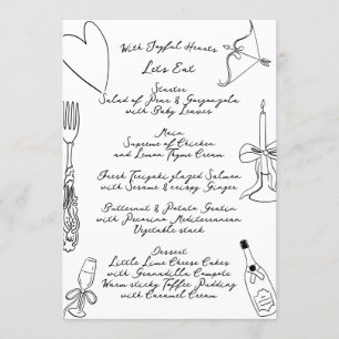 Menu Casamento Manuscrito La Dolce Vita Doodle
