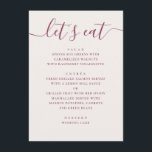 Menu Casamento Marfim Suave. Jantar de Recepção com Let<br><div class="desc">Um cartão de menu de casamento minimalista projetado para apresentar o jantar de recepção de forma clara e elegante. Situado em um fundo marfim suave com tipografia de rosa silvestre discreta, o layout combina um título em letra cursiva com seções de menu estruturadas. Cada prato é organizado para facilitar a...</div>