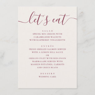 Menu Casamento Marfim Suave. Jantar de Recepção com Let