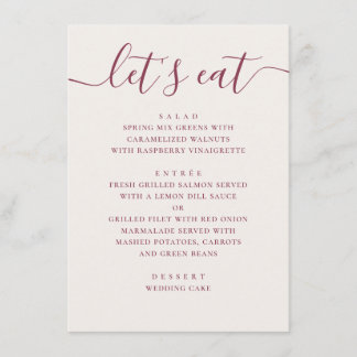 Menu Casamento Marfim Suave. Jantar de Recepção com Let
