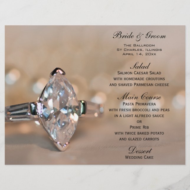 Menu Casamento Marquise Diamond Ring (Frente)