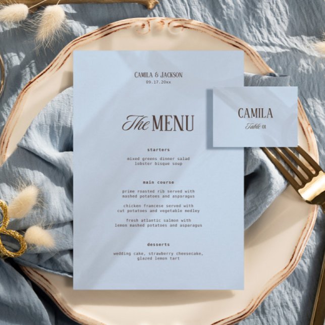 Menu Casamento Marrom e Azul (Criador carregado)