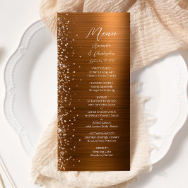 Menu Casamento Metal Brilhante Cobre Glam