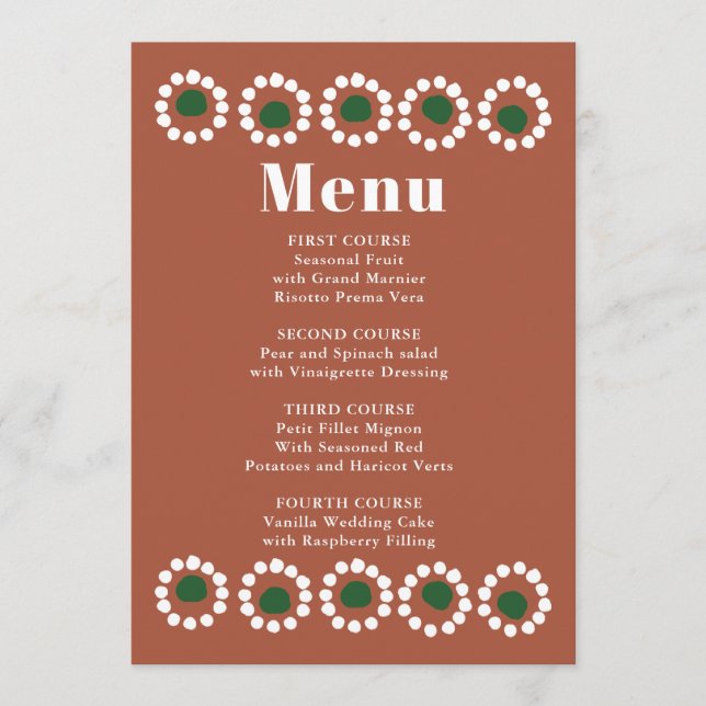 Menu Casamento Mexicano Fiesta Boho Barro (Frente)