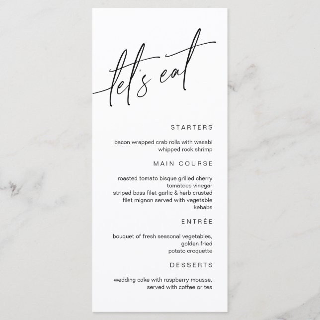 Menu Casamento Minimalista (Frente)