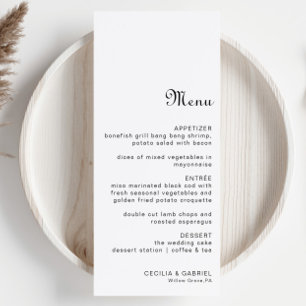 Menu Casamento Minimalista