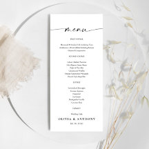 Menu Casamento Minimalista