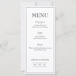 Menu Casamento Minimalista