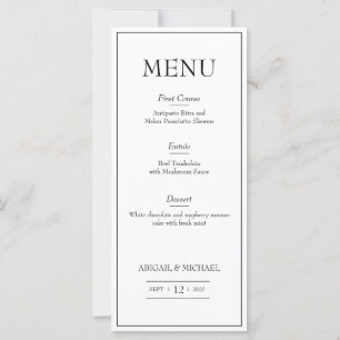 Menu Casamento Minimalista