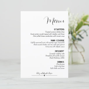 Menu Casamento Minimalista