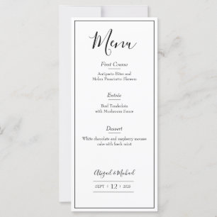 Menu Casamento Minimalista