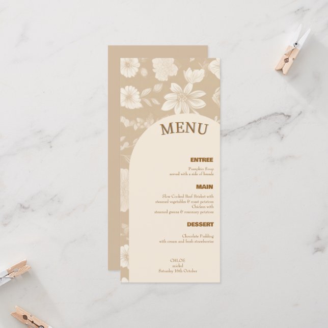Menu Casamento Minimalista (Frente/Verso In Situ)