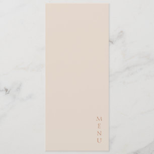 Menu Casamento Minimalista Areia do Deserto Cobre Scrip