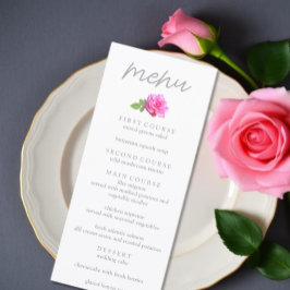 Menu Casamento Minimalista Clássico Rosa Rosa