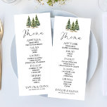 Menu Casamento Minimalista da Floresta de Pinheiros Nev<br><div class="desc">Este é um menu Minimalista de Casamento da Floresta de Pinheiros Neves de inverno.</div>