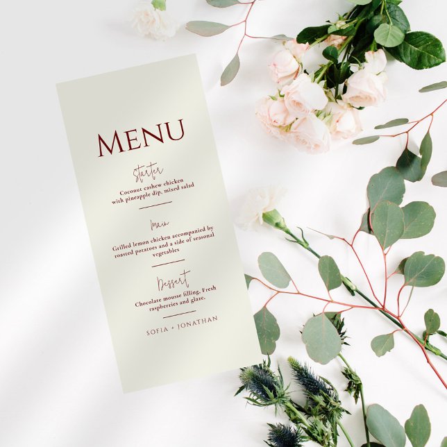 Menu Casamento Minimalista de Canyon Rosa (Criador carregado)