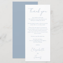 Menu Casamento Minimalista De Dusty Blue Obrigado Cartã