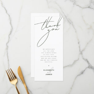 Menu Casamento Minimalista Do Dark Sage Obrigado Coloca