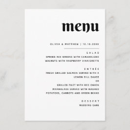 Menu Casamento Minimalista Elegante | Jantar Preto e Br