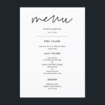 Menu Casamento minimalista moderno<br><div class="desc">Moderno,  simples e limpo: adote esta design minimalista manuscrita para a sua papelaria de casamento. Cores totalmente personalizáveis.</div>