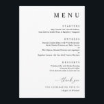 Menu Casamento Minimalista Moderno Negro e Branco<br><div class="desc">Apresentando nosso moderno Menu de Casamento Minimalista - uma adição elegante e sofisticada à sua celebração. Este menu exumenta a elegância contemporânea com suas linhas limpas e design eterno preto e branco. Feito com sensibilidade minimalista, o cardápio é um testemunho da beleza da simplicidade. A elegante tipografia negra contra o...</div>