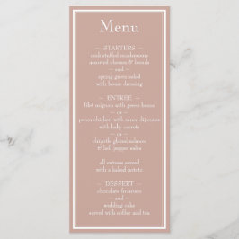 Menu Casamento Minimalista Moderno Rosa