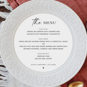 Menu Casamento Minimalista Negro e Branco Ronda Moder