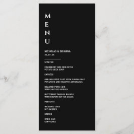 Menu Casamento Minimalista Preto e Branco
