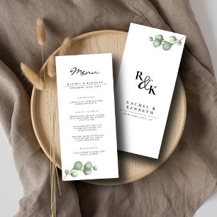 Menu Casamento Minimalista Preto e Branco do Eucalyptus