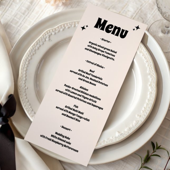 Menu Casamento Minimalista Retro Moderno (Criador carregado)