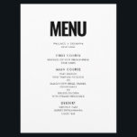 Menu Casamento minimalista simples<br><div class="desc">Vá por um simples e impressionante design preto e branco para sua papelaria de casamento. Esse estilo moderno e elegante pode se adequar a qualquer casal. Totalmente personalizável,  você pode facilmente mudar as cores do texto ou do fundo para seu gosto.</div>