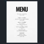 Menu Casamento minimalista simples<br><div class="desc">Vá por um simples e impressionante design preto e branco para sua papelaria de casamento. Esse estilo moderno e elegante pode se adequar a qualquer casal. Totalmente personalizável,  você pode facilmente mudar as cores do texto ou do fundo para seu gosto.</div>
