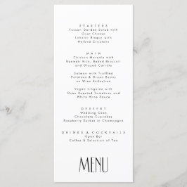 Menu Casamento Mínimo da Tipografia Moderna da Arte Dec