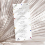 Menu Casamento Mínimo de Flor Selvagem<br><div class="desc">Este cartão de cardápio de casamento é uma adição impressionante a qualquer mesa de recepção. Apresentando pequenas flores selvagens delicadas e uma letra moderna, é uma combinação perfeita para um tema romântico ou boêmico de casamento. O design cuidadosamente trabalhado deste cartão de menu certamente impressionará seus convidados e adicionará um...</div>