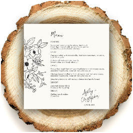 Menu Casamento Mínimo De Leite Botânico Branco