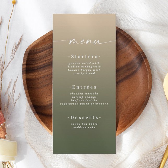 Menu Casamento Mínimo de Monstera Verde e Amarelo (Criador carregado)