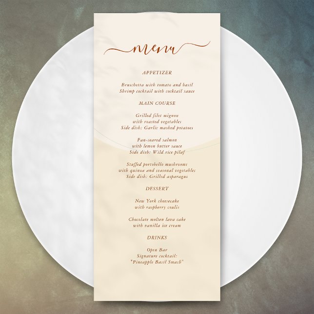 Menu Casamento Mínimo de Toneladas de Boho Autumn (Criador carregado)
