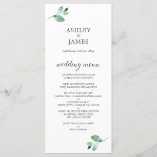 Menu Casamento Mínimo do Eucalyptus Foliage em Script C