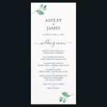 Menu Casamento Mínimo do Eucalyptus Foliage em Script C<br><div class="desc">Elegante menu de casamento mínimo com guião chic fora do preto e um toque na moda de folhagem verde de eucalipto sobre fundo branco. Basta adicionar os detalhes do seu casamento. Desenvolvido exclusivamente para você pelo Happy Dolphin Studio. Se tiver perguntas ou pedidos, contacte-nos em happydolphinstudio@outlook.com. Estamos felizes em ajudá-lo...</div>