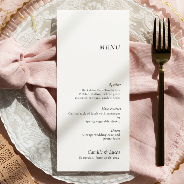 Menu Casamento Mínimo e elegante (Criador carregado)