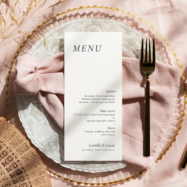 Menu Casamento Mínimo e elegante (Criador carregado)